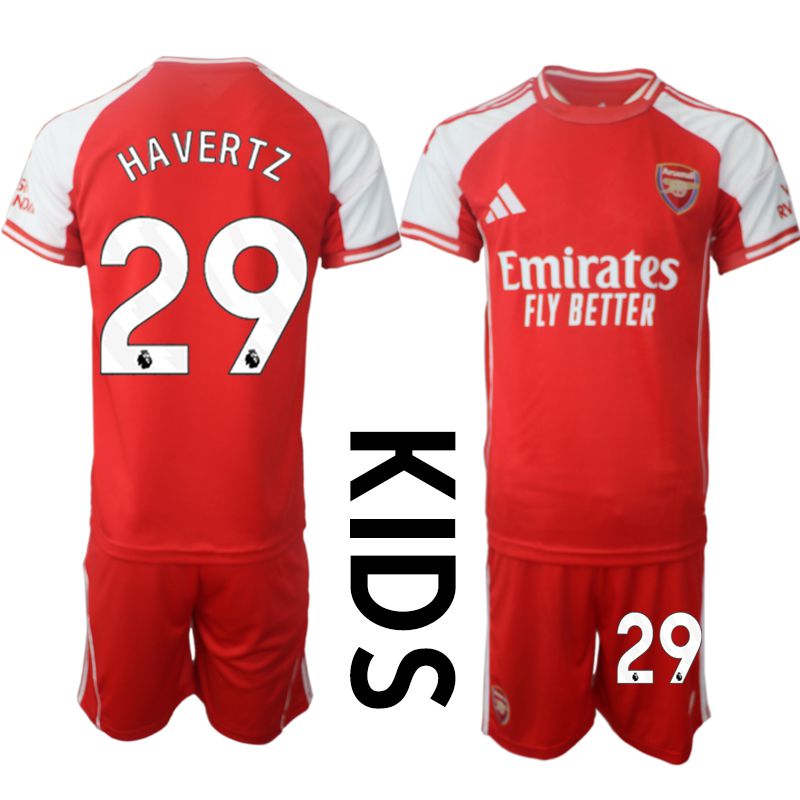 Youth 2025-2026 Season Club Arsenal home red #29 Soccer Jersey->youth soccer jersey->Youth Jersey